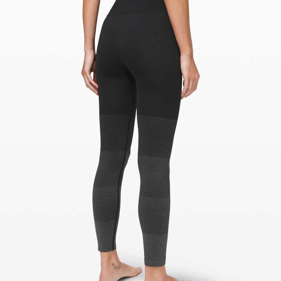 lululemon athletica Pants - Lululemon Black and Silver Sparkle Ebb to Street TightLeggings Size 6 25’